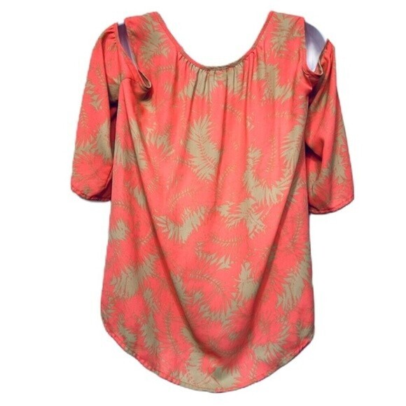 C Cato Est 1946 Tropical Print‎ Cold Shoulder Top Size Small - Picture 3 of 10
